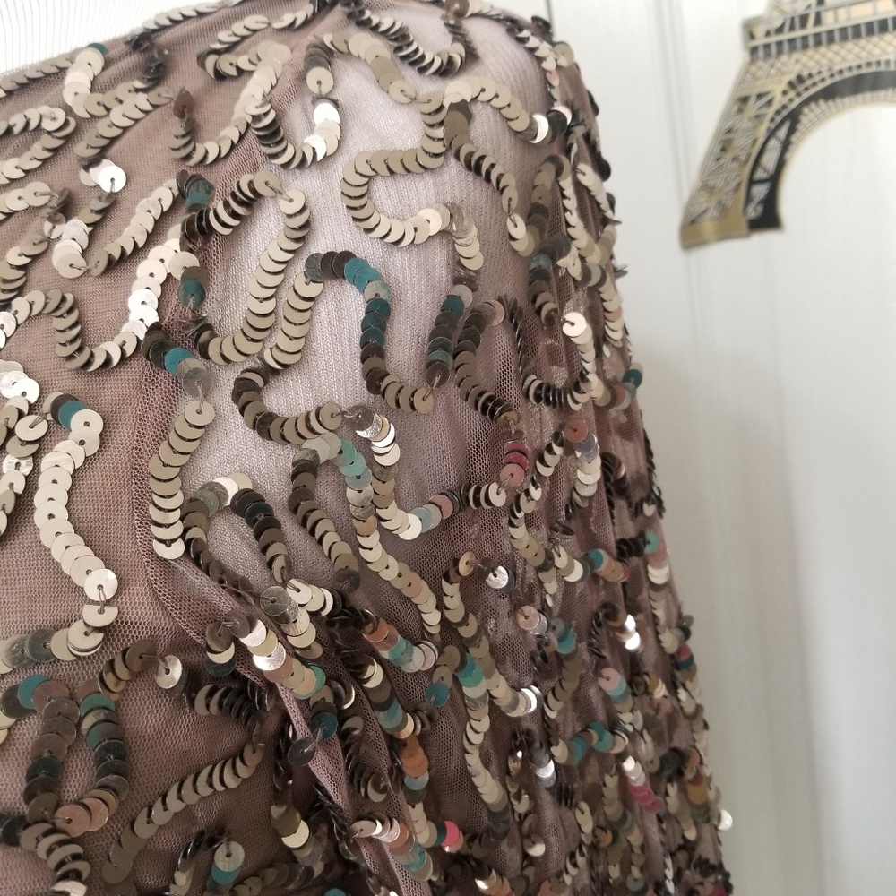 Vintage Pisarro Nights Sequined Brown   Cocktail Dress size 8 - Picture 7 of 8